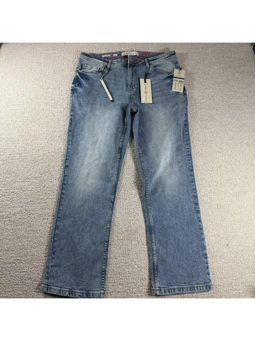 Artful Rebel Denim Light Wash Relaxed Straight Jeans Blue Men's Size 36 x 30